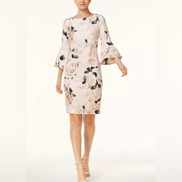 Floral Bell Sleeve Dress - Picture 1 of 7